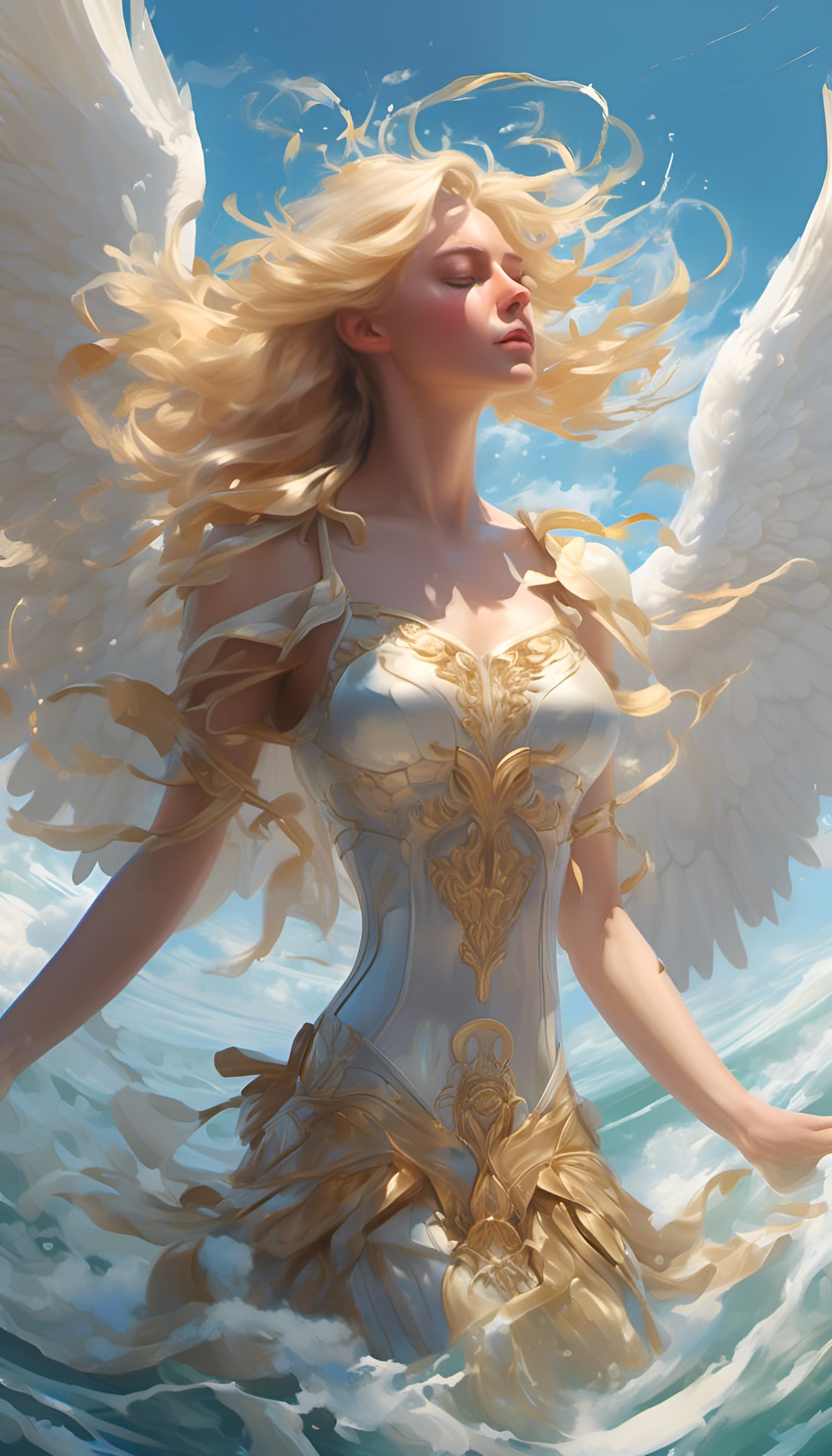 Hyperreal Guardian Angel Portrait in 8K Resolution