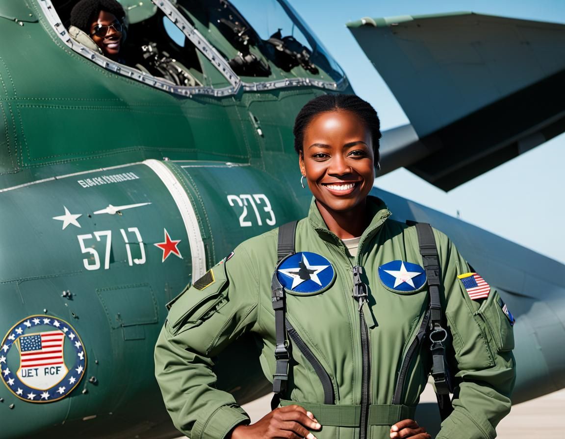 Smiling Pilot Beside U.S. Air Force Jet