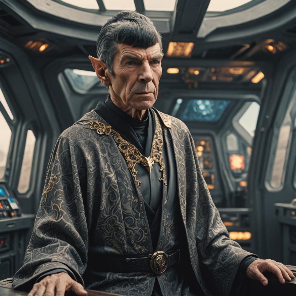 Ornate Alien Dignitary on Starship Bridge