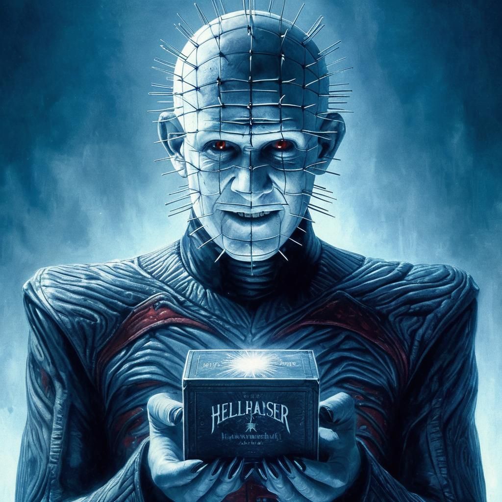 Pinhead with Lament Configuration in Infernal Horror Art