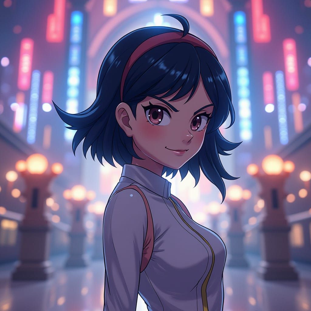 Hyperrealistic Portrait of Jessie, Rocket Team, Standing Bef...