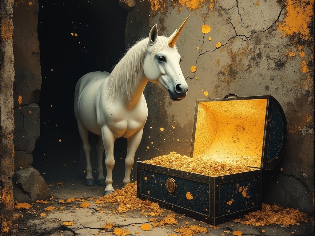 Unicorn and Treasure in Autumn Colors