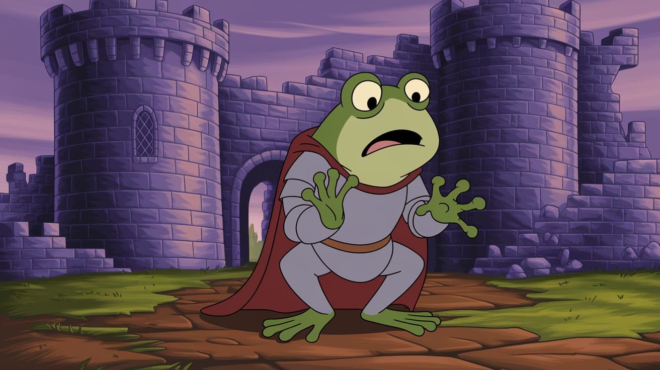 Frog Knight's Shock in Animated Style