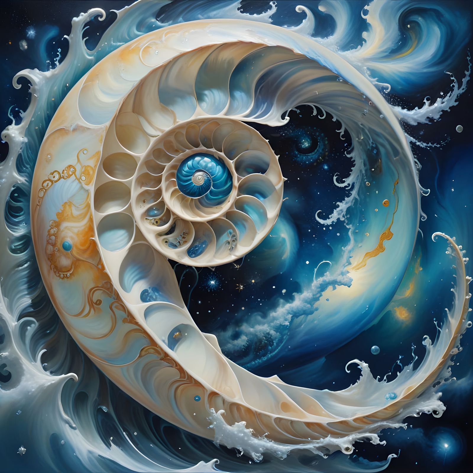 Zephyr Alabaster Nautilus Shell