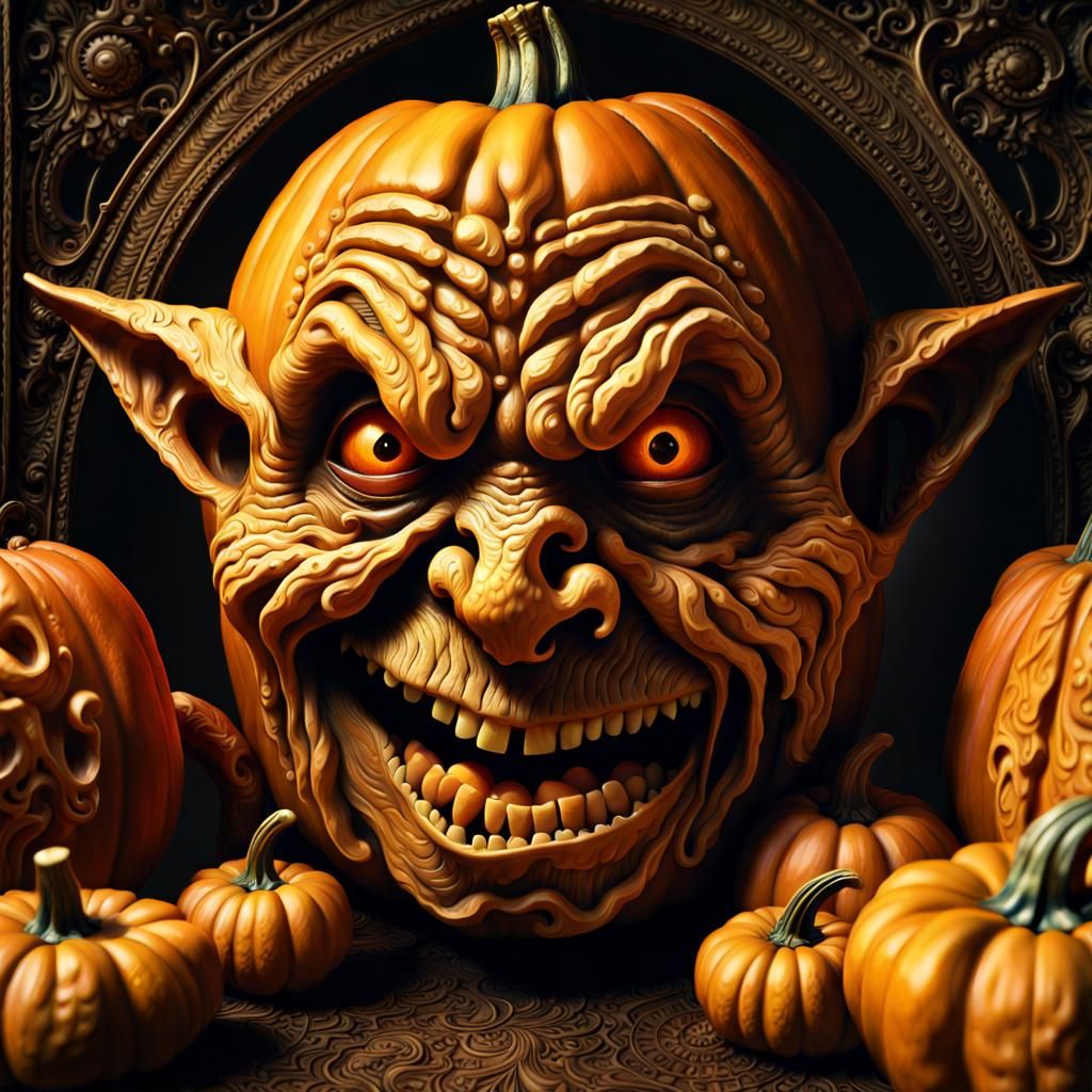 pumpkin carving - goblin face