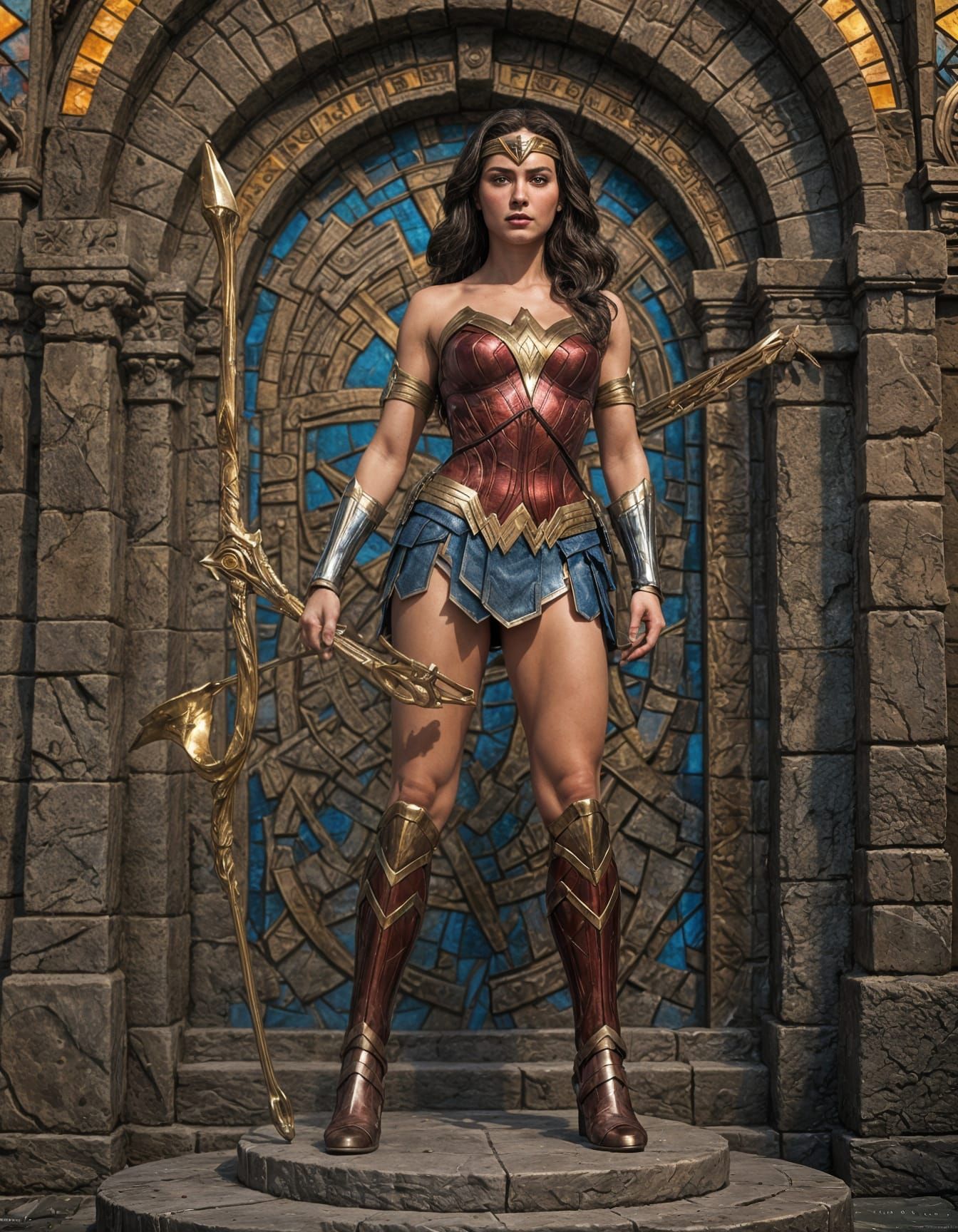 Wonder Woman Caricature Figurine in Detailed Digital Paintin...