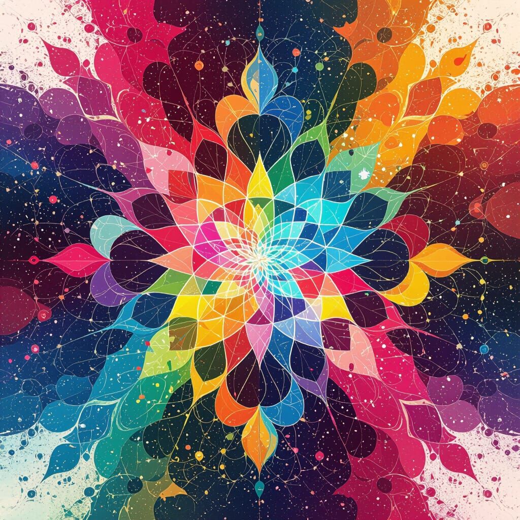 Kaleidoscopic Hues: Vibrant Abstract Dreamscape