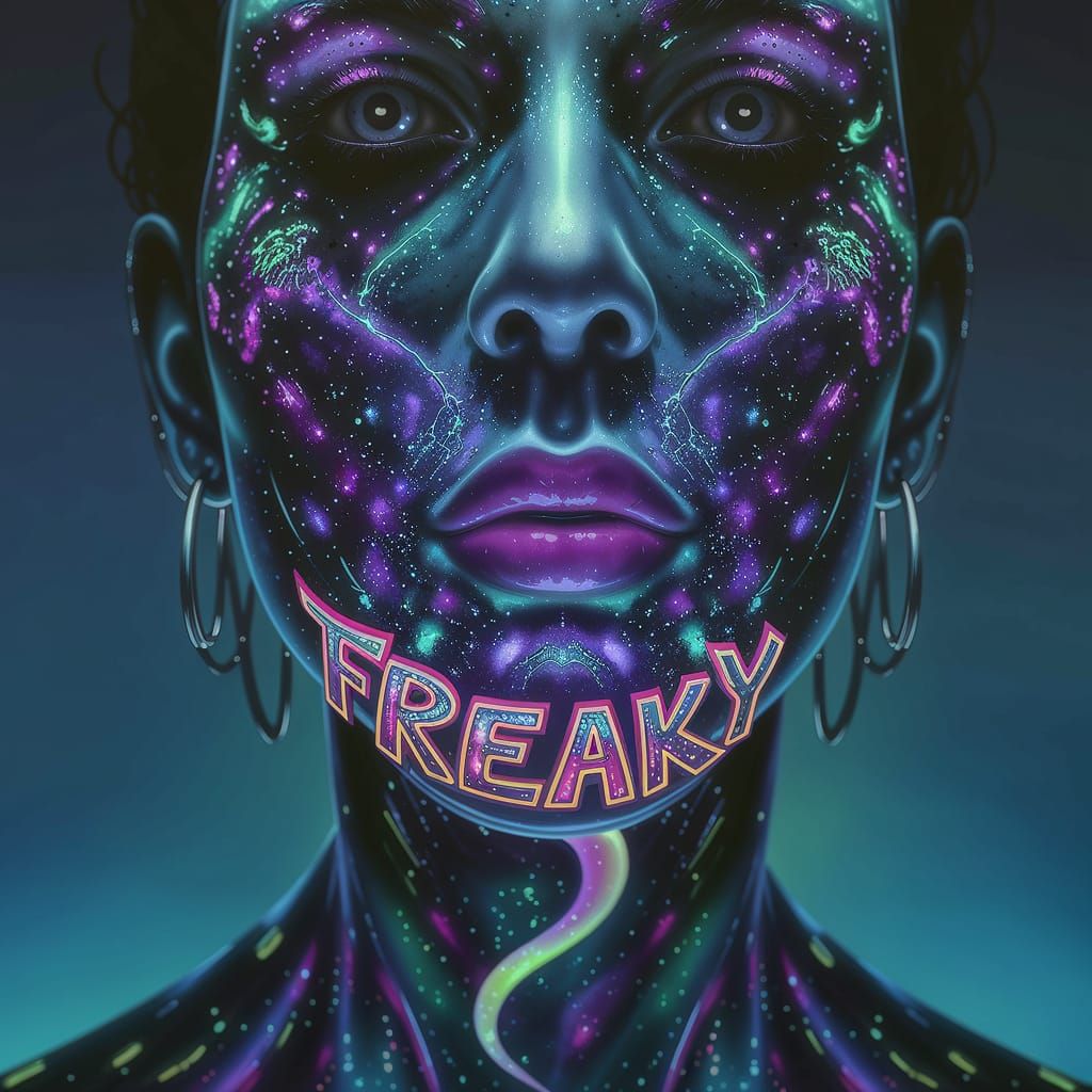 In a mesmerizing 3D render, a hyper-realistic portrait of a ...