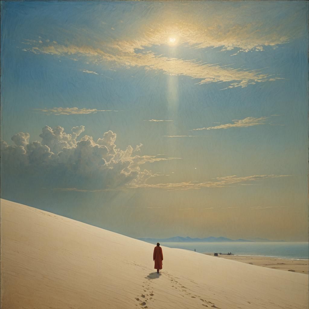 Surreal Winter Snowfall in Desert Landscape