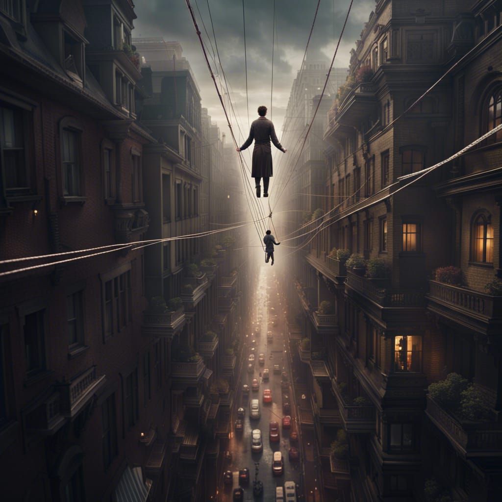Tightrope Walker's High-Altitude Feat