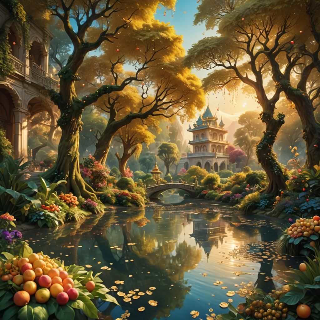 Ethereal Fantasy Garden: A Digital Paradise