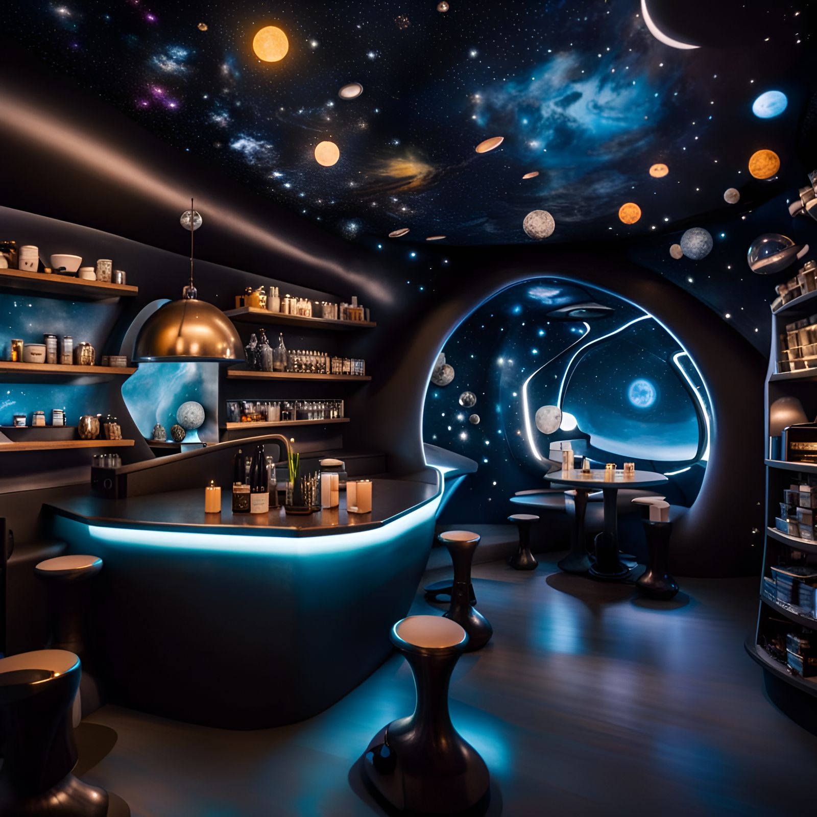 Cosmic Coffee Shop in Zero Gravity