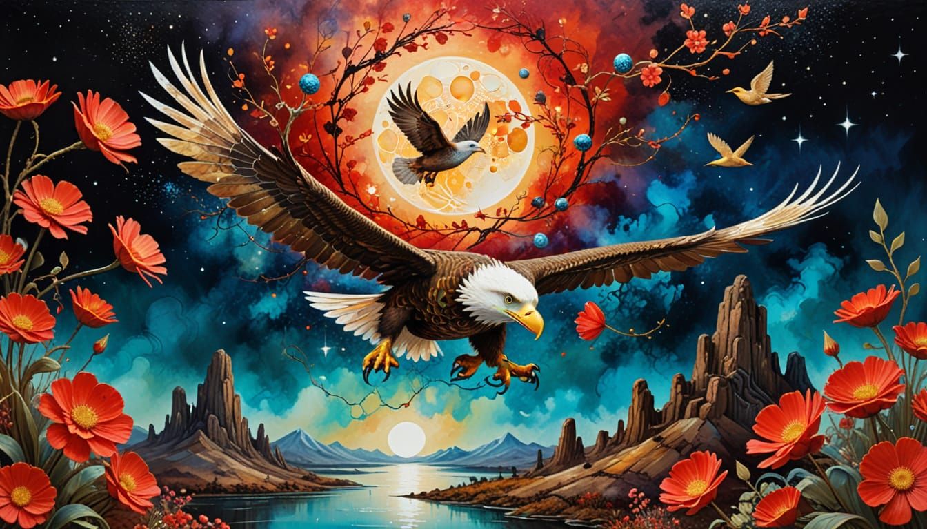 Space 1999 Eagle Transporter in Surrealist Painting