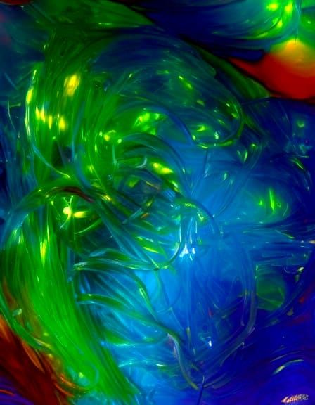 Vibrant Biopunk Jello Face in Hyperrealistic Fauvist Style