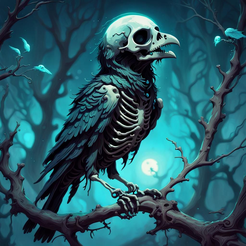 Skeleton Raven