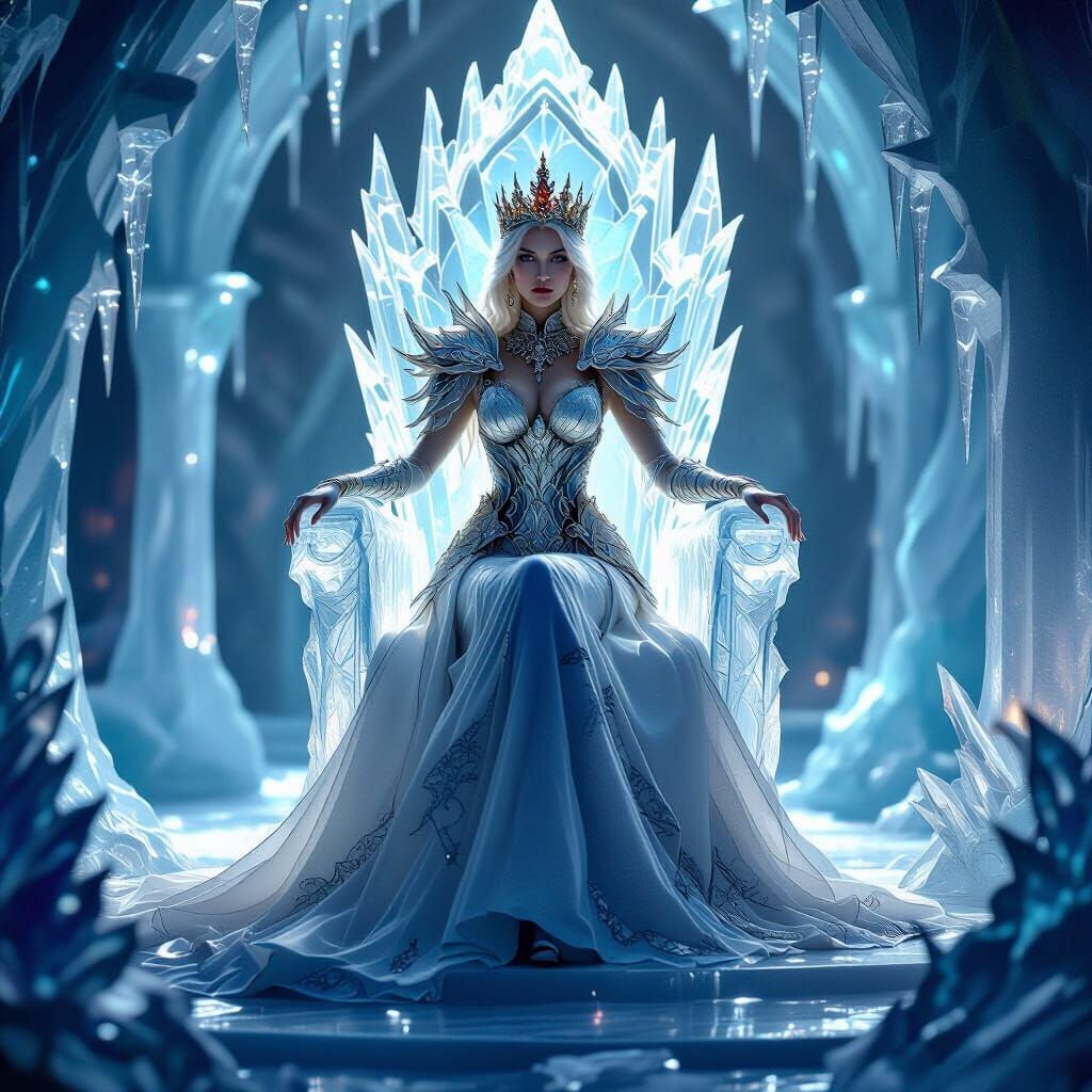 Fantasy Queen in Shimmering Glass Armor