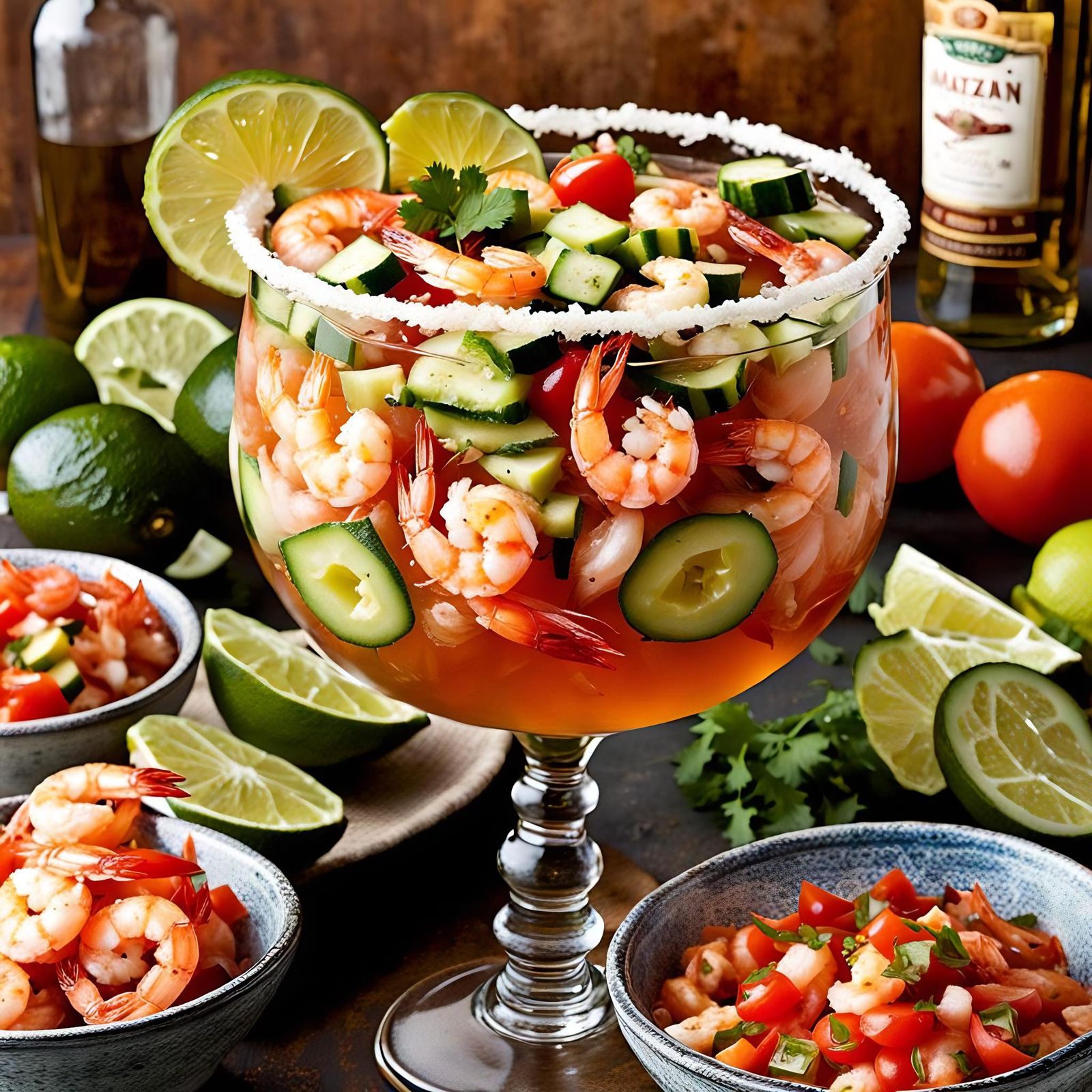 Mexican Campechana Cocktail in Mazatlan, Sinaloa