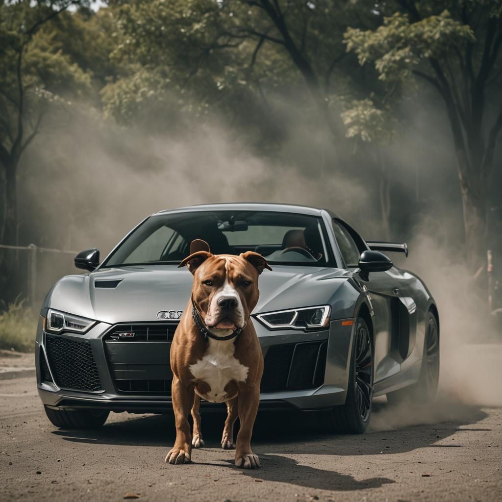 Pitbull on Audi R8: Cinematic Film Still