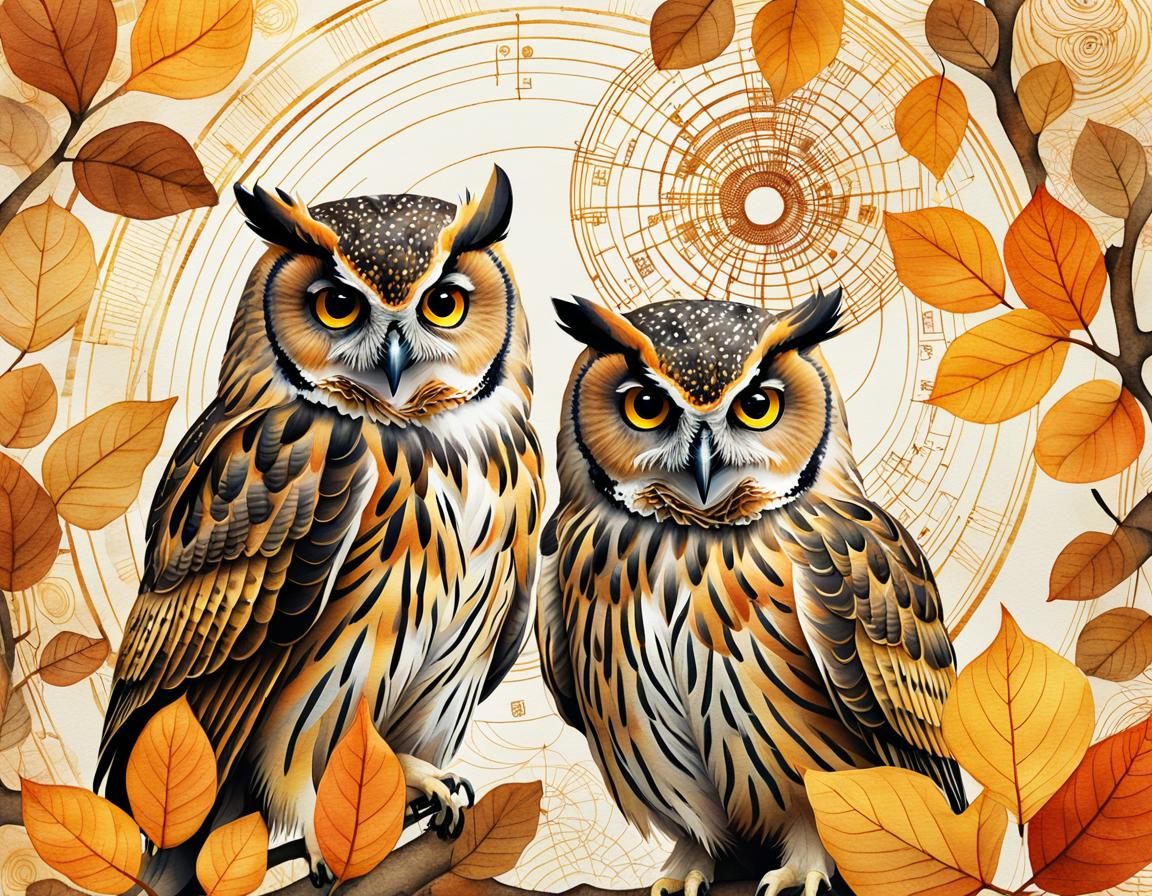 Owls and Mushrooms in Circuitry: Chinese Ink Painting