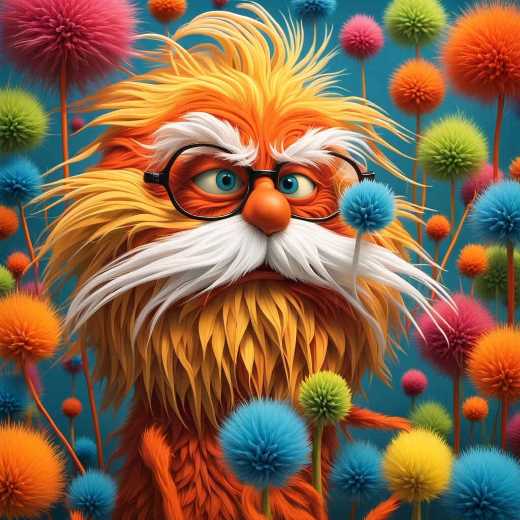 Lorax Portrait in Digital Deconstruction Pop Art