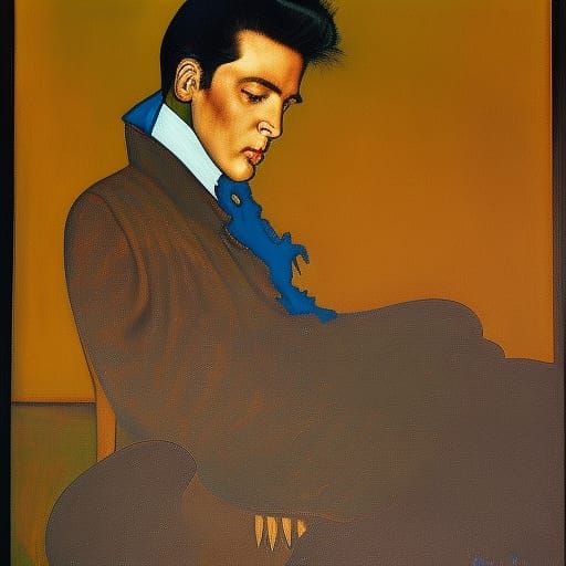 Cat Nap in Tattered Chair, Tatlin and Schiele Style