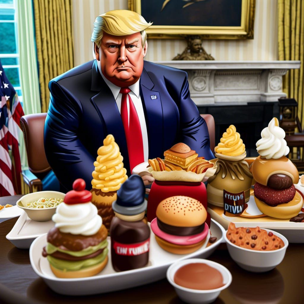 Cartoon Obese Trump Caricature