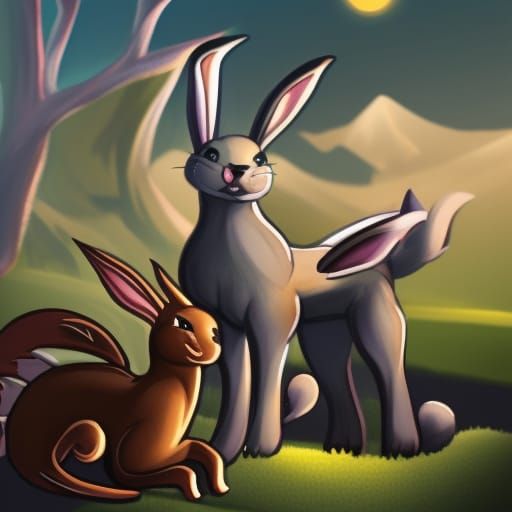 Hybrid Anthro Creature: Dragon, Bunny, Deer, Bat, Cat