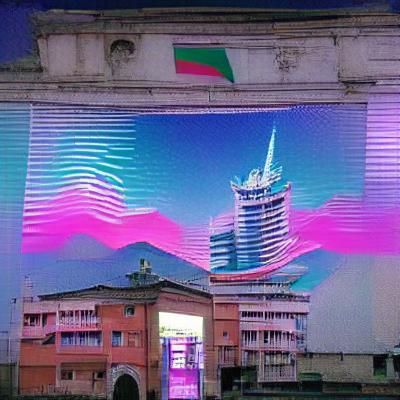Vaporwave Statue in Padova, Italy