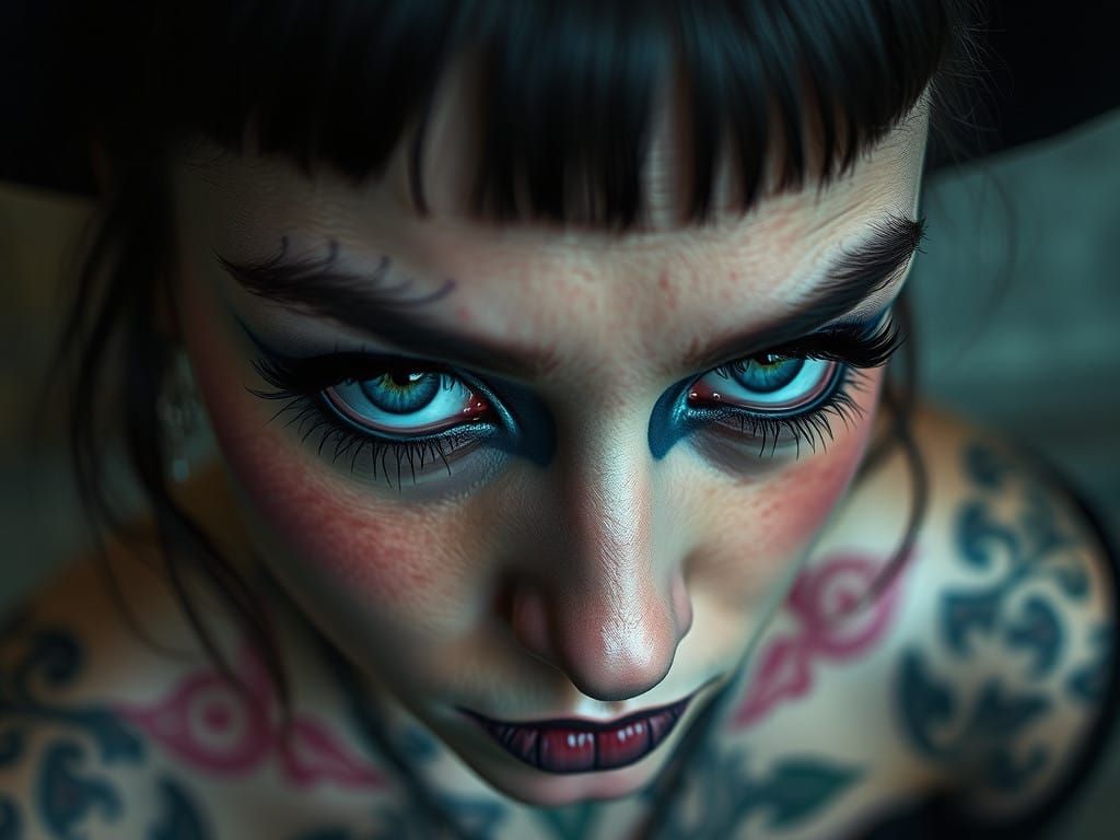 Surreal Goth Portrait in Triadic Colors