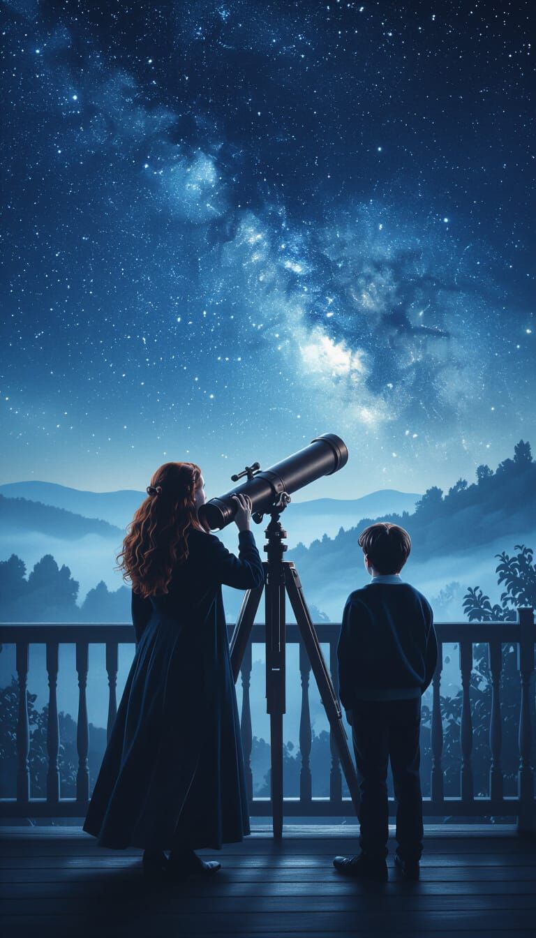 Harry and Ginny Stargazing in Surreal Dreamscape