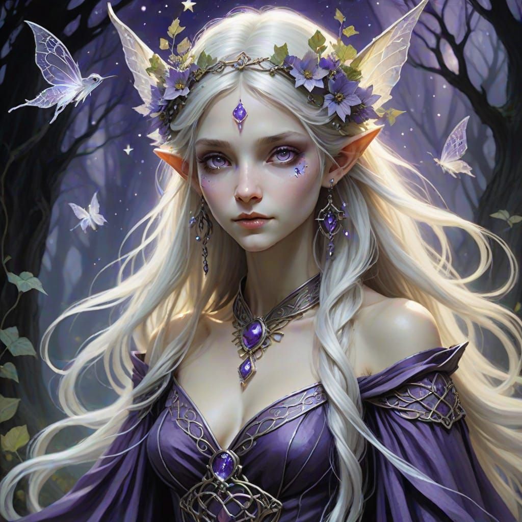 Ethereal Fey Sorceress Radiates Mystical Charm in the Feywil...