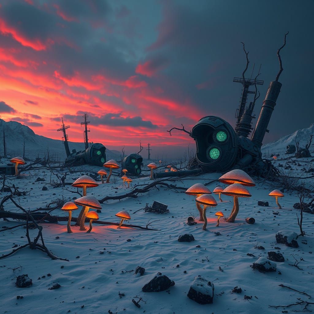 Ethereal Wasteland Amidst Nuclear Ruin