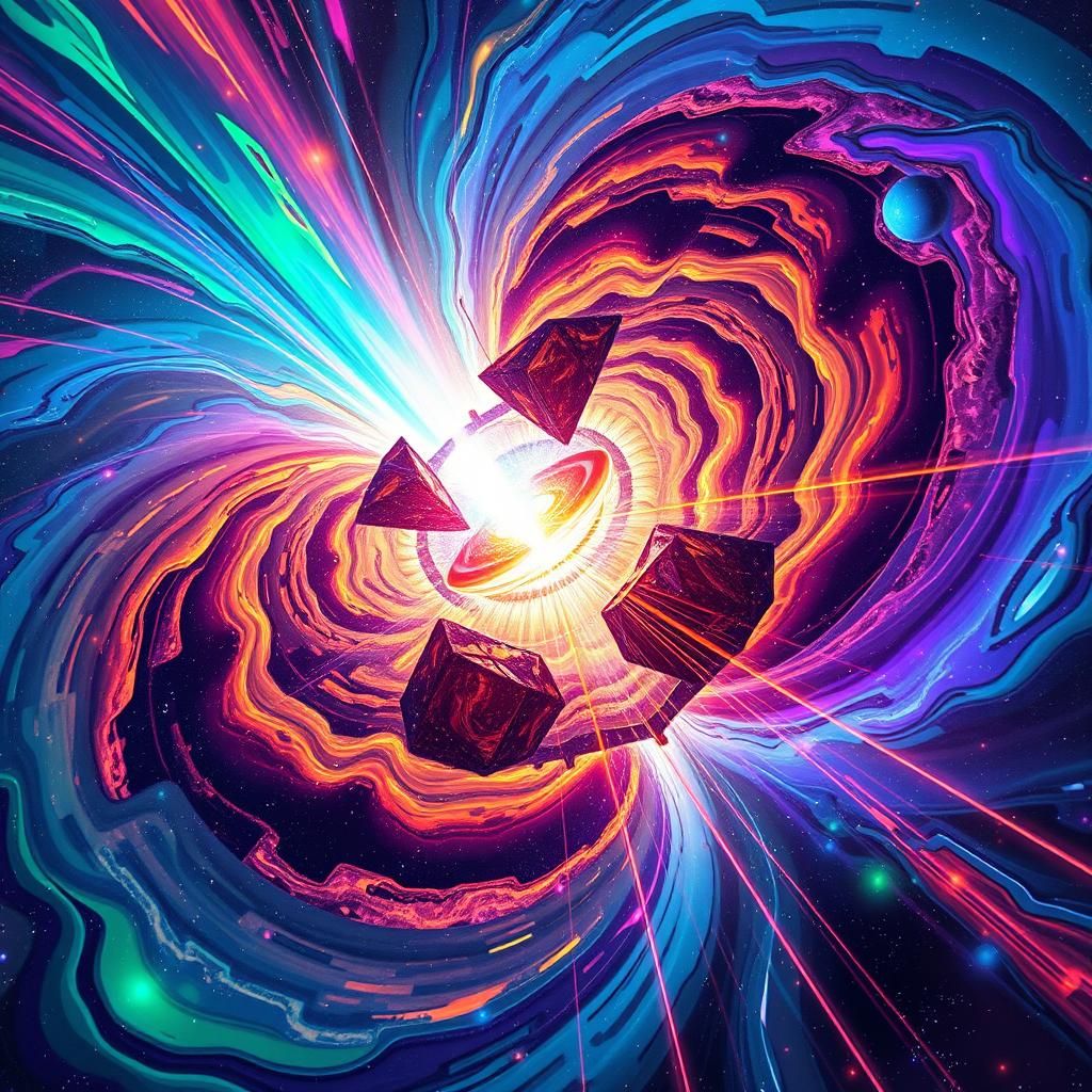 a galactic rip in the space time continuum allowing a collis...