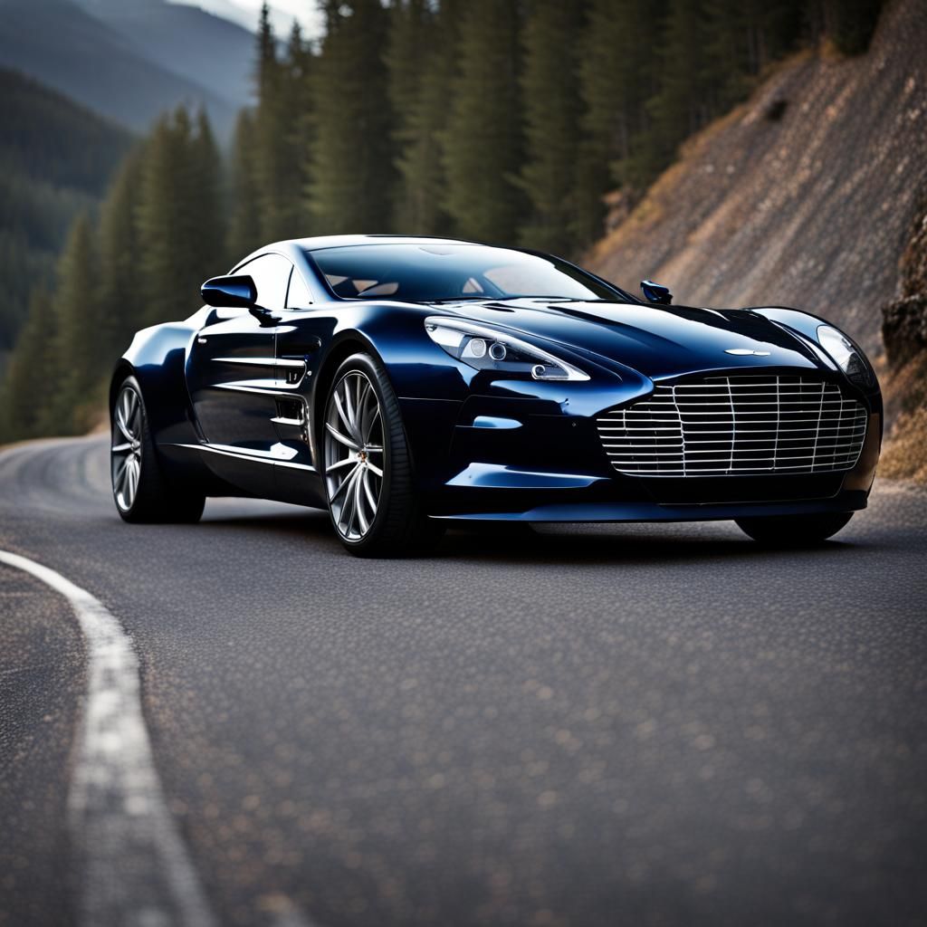 Aston Martin One-77 on Mountain Road