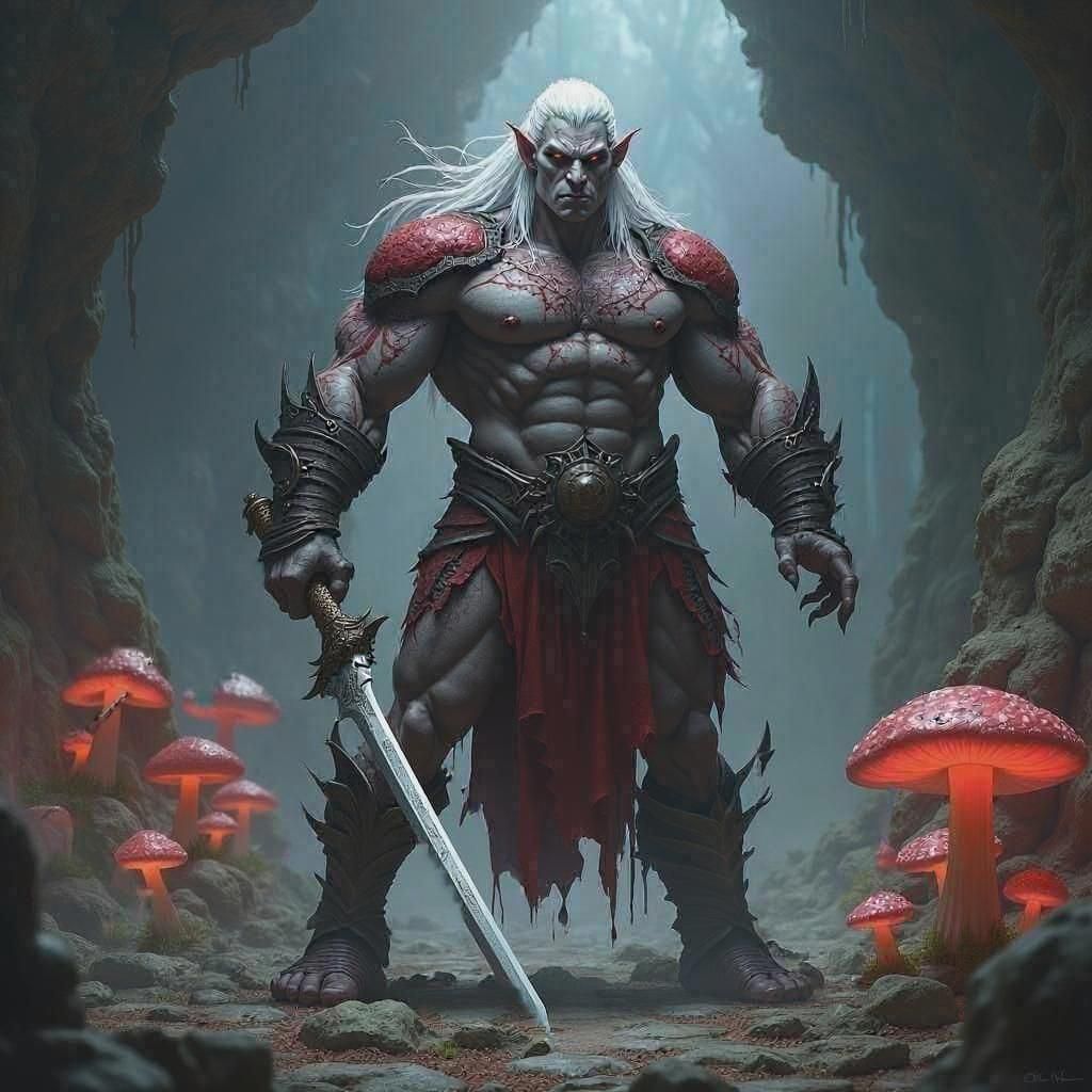 Drow Elf with Mace in McFarlane Style