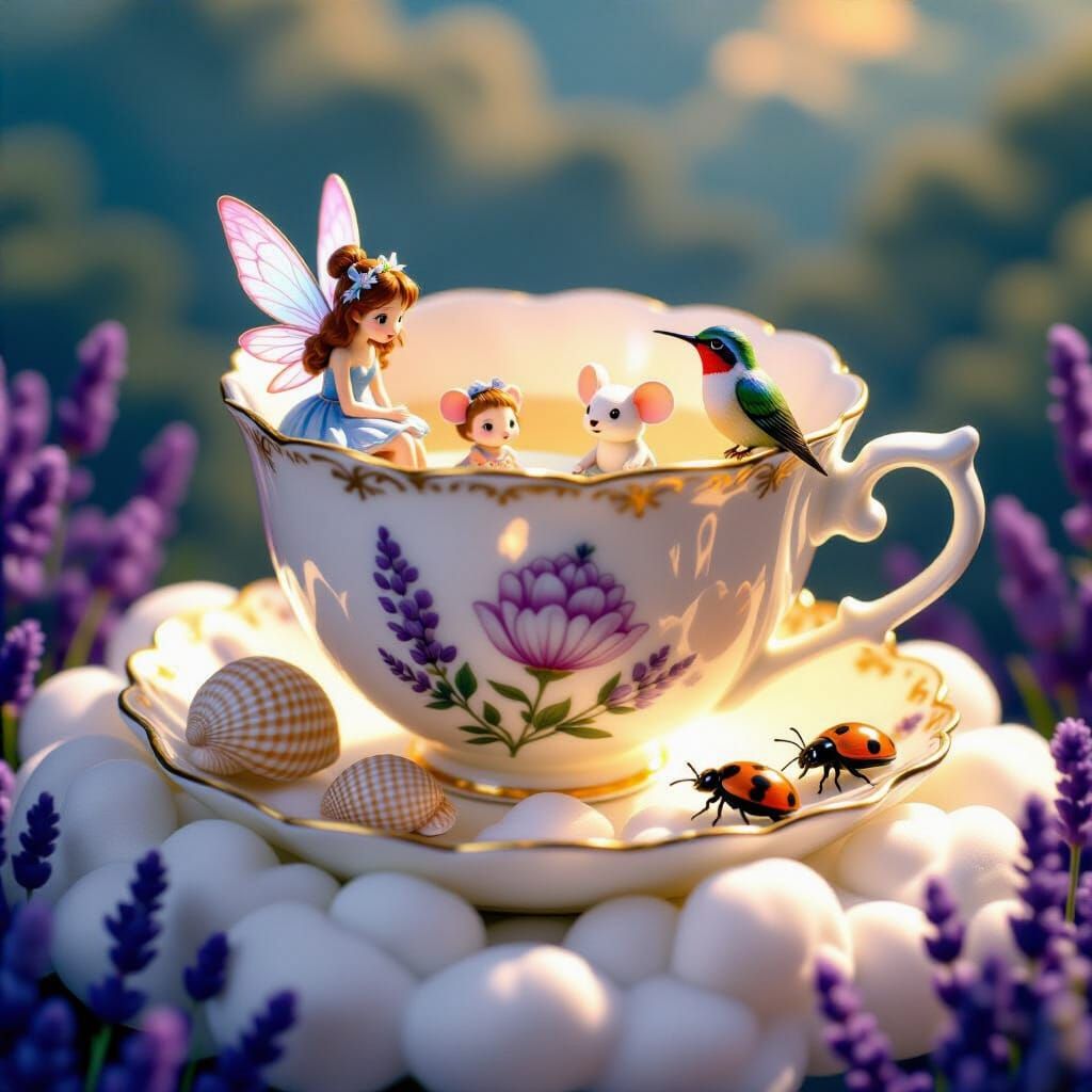 Giant Teacup Cloud Hosts Miniature Guests