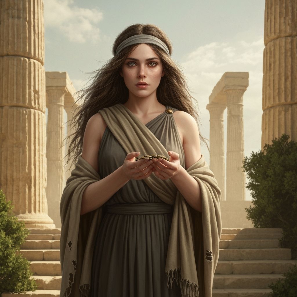 Ptocheia, Greek Goddess of Beggary in Ancient Temple