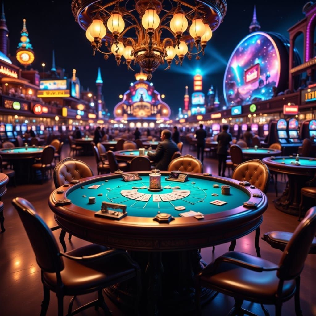 Las Vegas Poker Room with Horse Racing Jumbotron