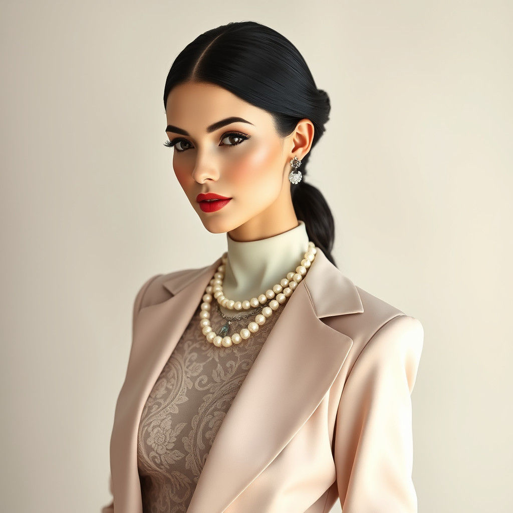 Elegant Woman in Modern Haute Couture Style