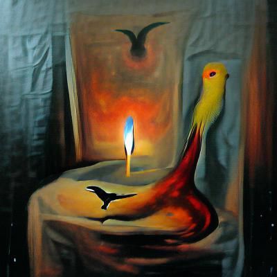 Fiery Bird Engulfed in Flames