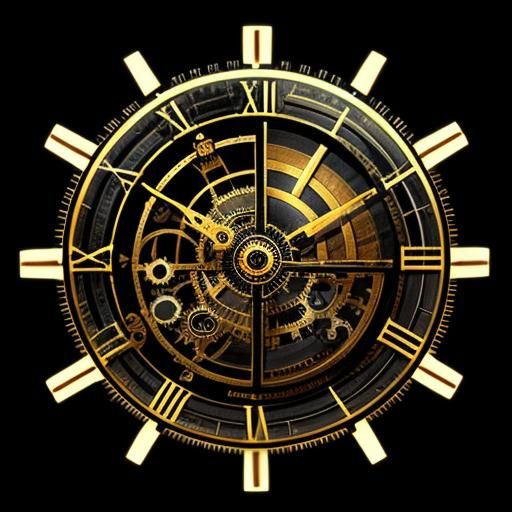 Steampunk Clockwork Gears in Chaotic Sci-Fi Style