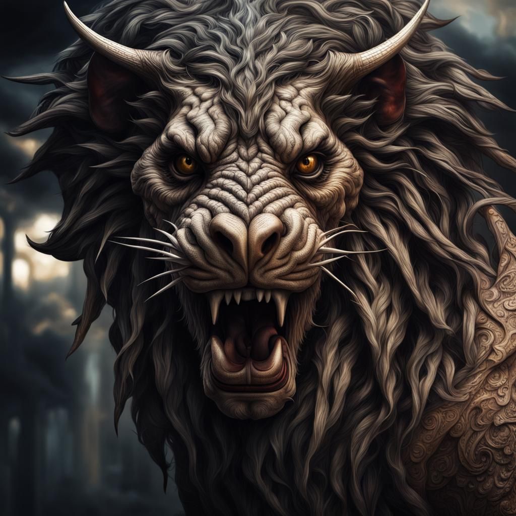 Hyperrealistic Chimera with Intricate Details