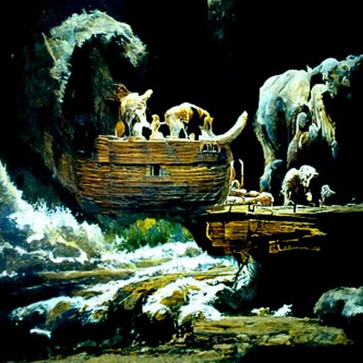 Noah's Ark as Oil Painting