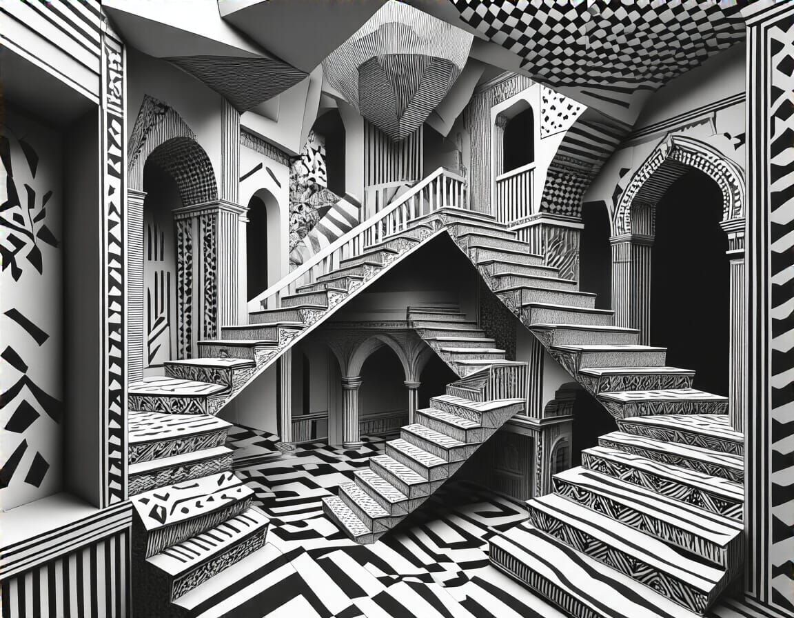 Abstract Paper Diorama in Pop Art Style