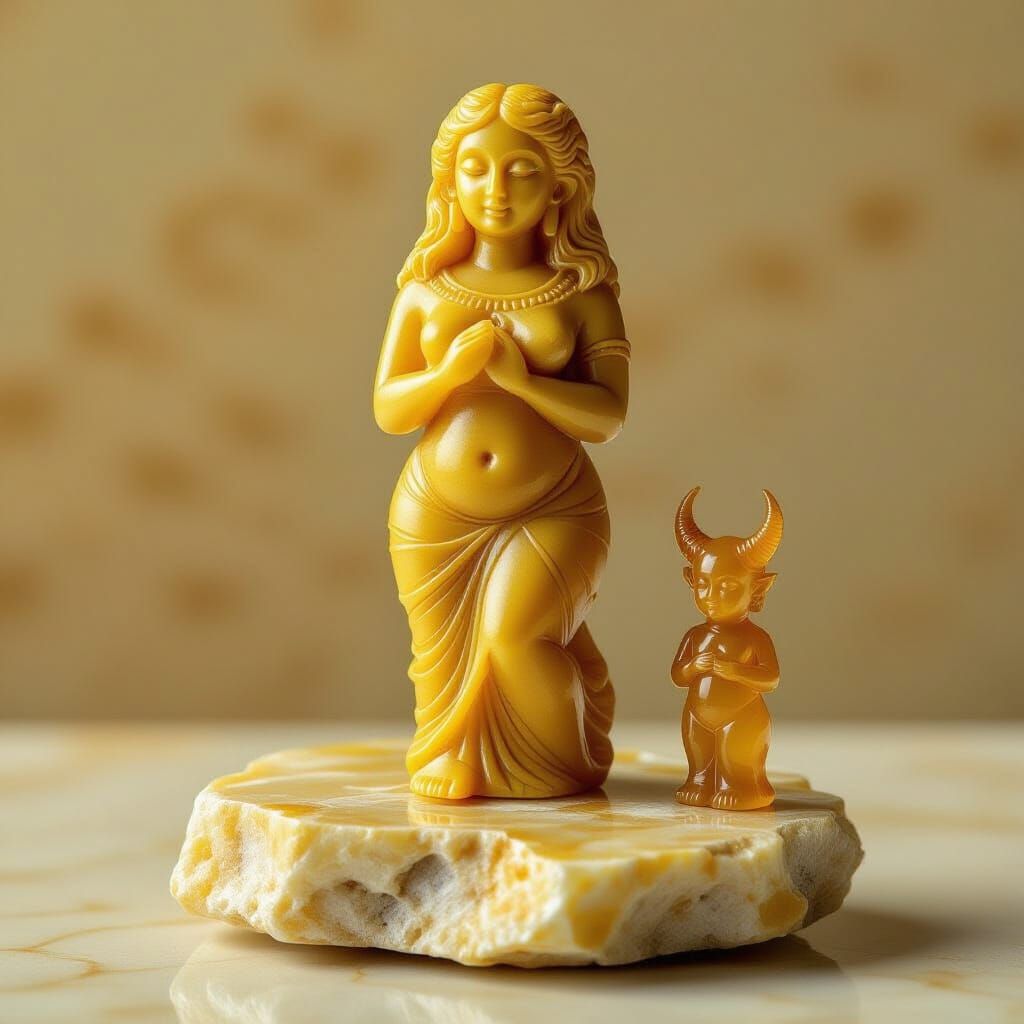 Goddess of Willendorf in Surrealist Style