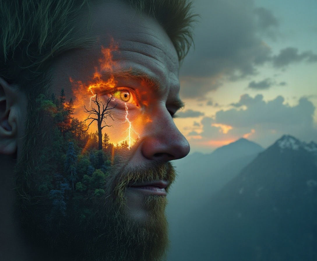 Miniature World in Teardrop: Surreal Hyperrealistic Photogra...