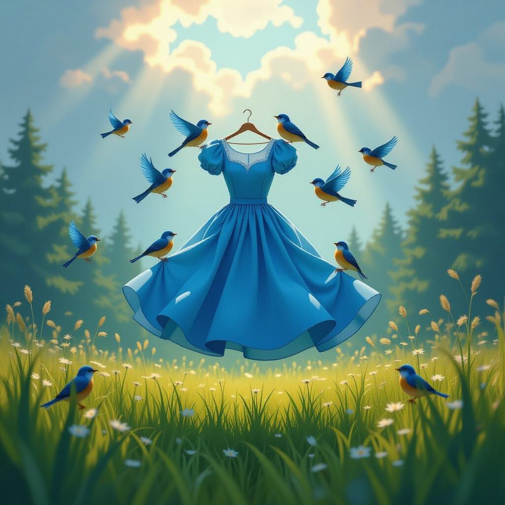 Bluebirds Sew Royal Blue Sundress in Sunny Meadow