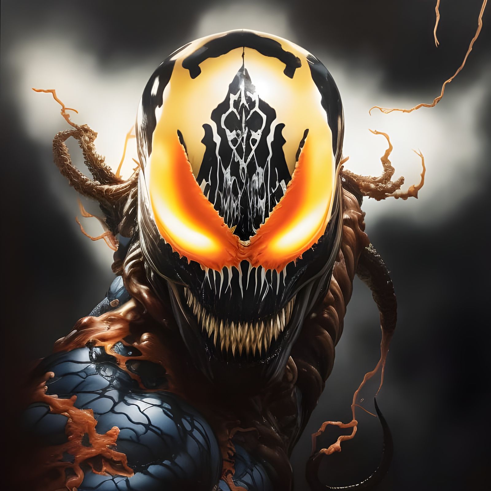 Venom Portrait with Intricate Details as Digital Art