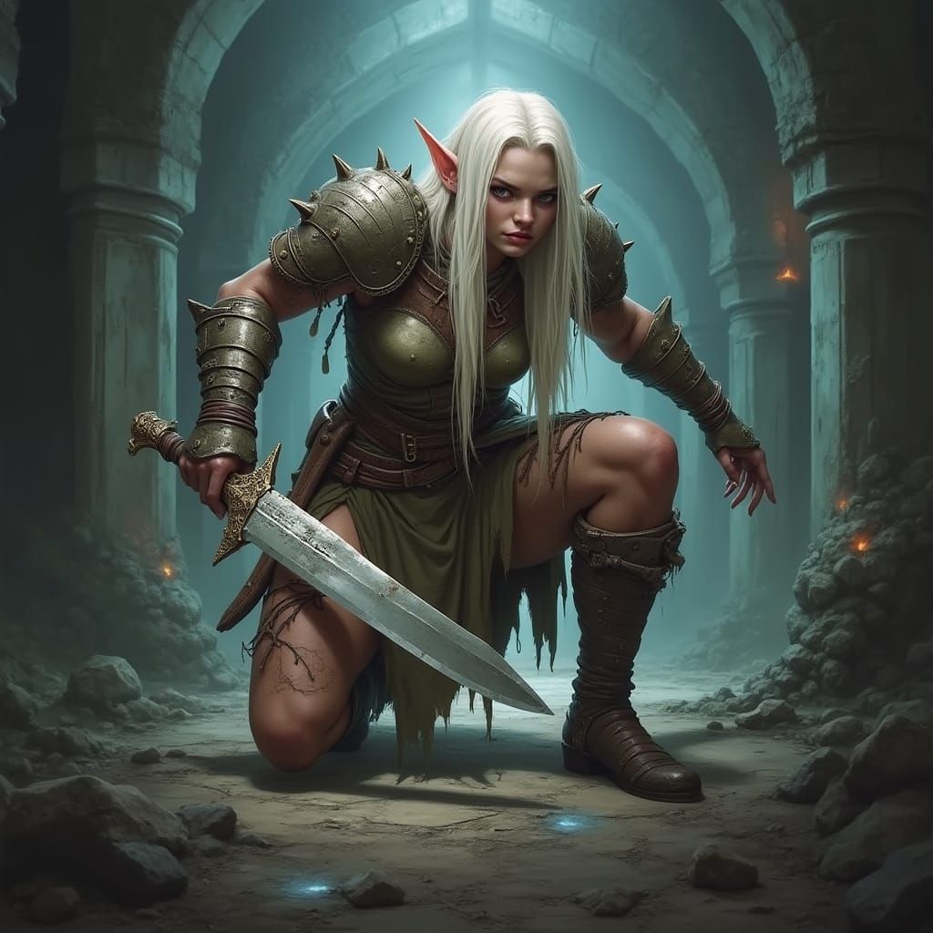 Massive Albino Elf Warrior Escapes Eerie Corridor