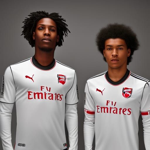 Black Models in Arsenal Jersey, Professional Photo
